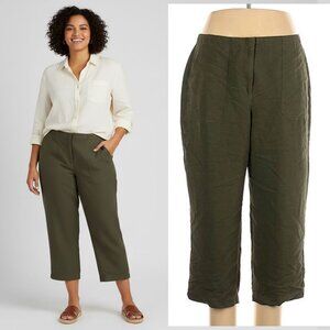 Vintage Crazy Horse Cropped Pants Wide Leg Green Lagenlook Coastal Grandma 14